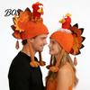 Adult Thanksgiving Party Headwear Funny Turkey Hat for Adults, Costume Accessory, Novelty Soft Fun Headpiece Knitted Women, Men, Fall Holiday Supplies