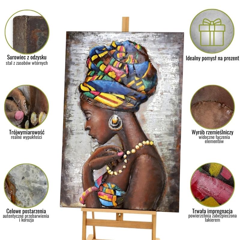 3D metal picture LOFT LADY AFRICA 70x120