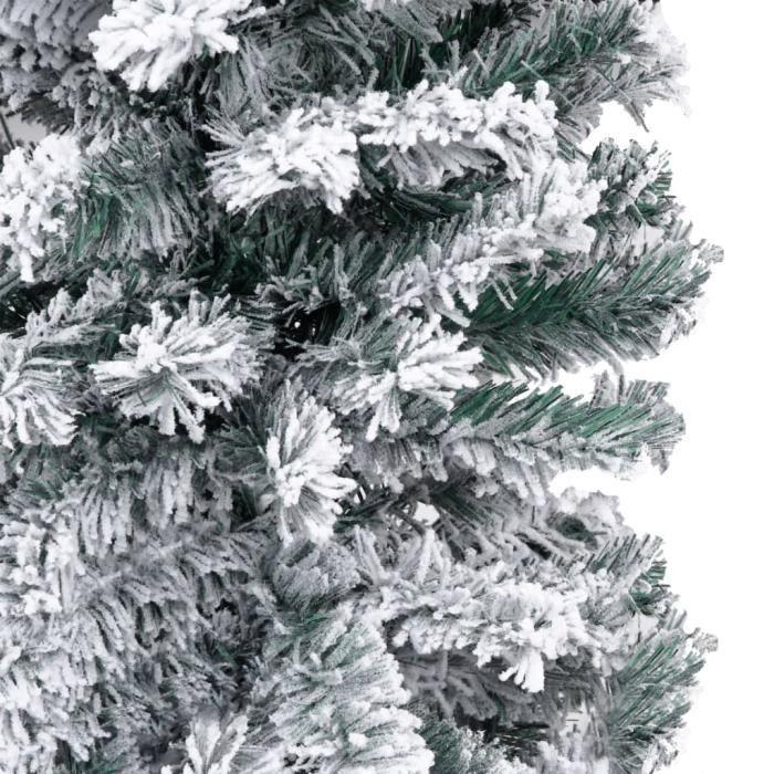 VidaXL Sapin de Noël artificiel mince flocon de neige Vert 240 cm PVC