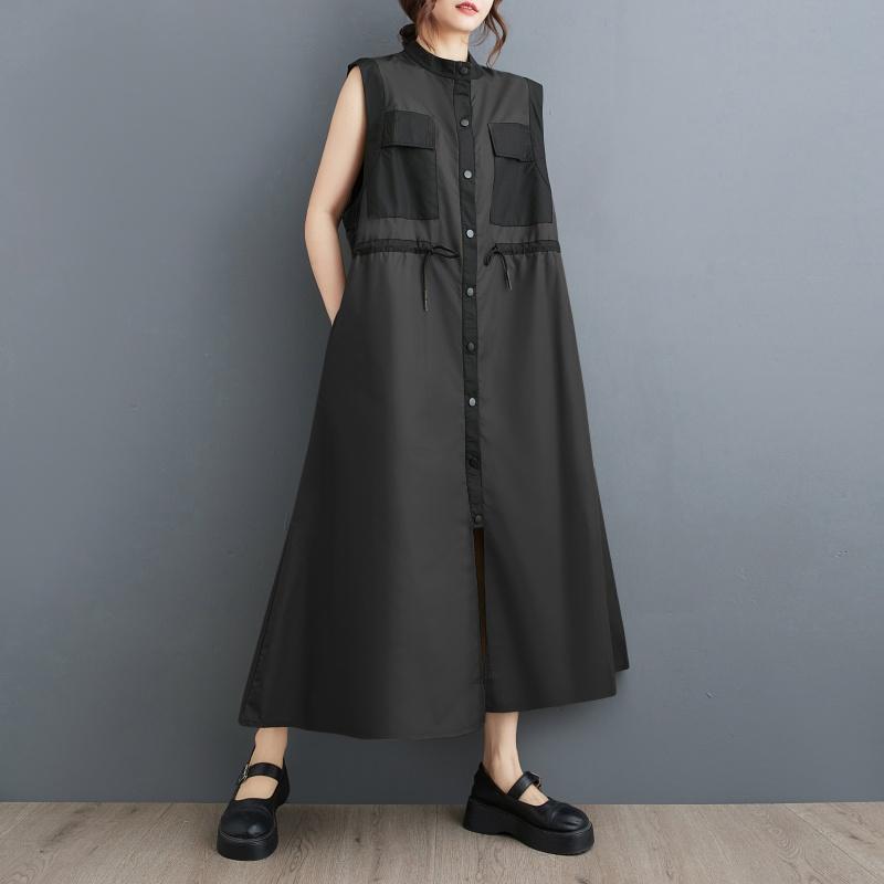 Sleeveless Plus Size Vintage New In Dresses for Women Casual Loose Long Summer Shirt Dress