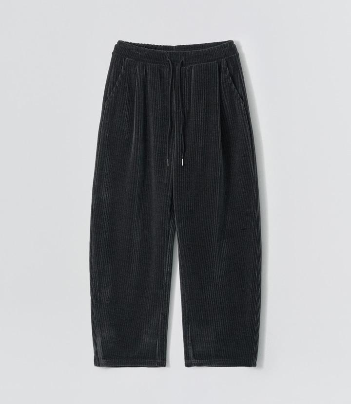 EZIO Roy Velvet Banded Pants_Charcoal