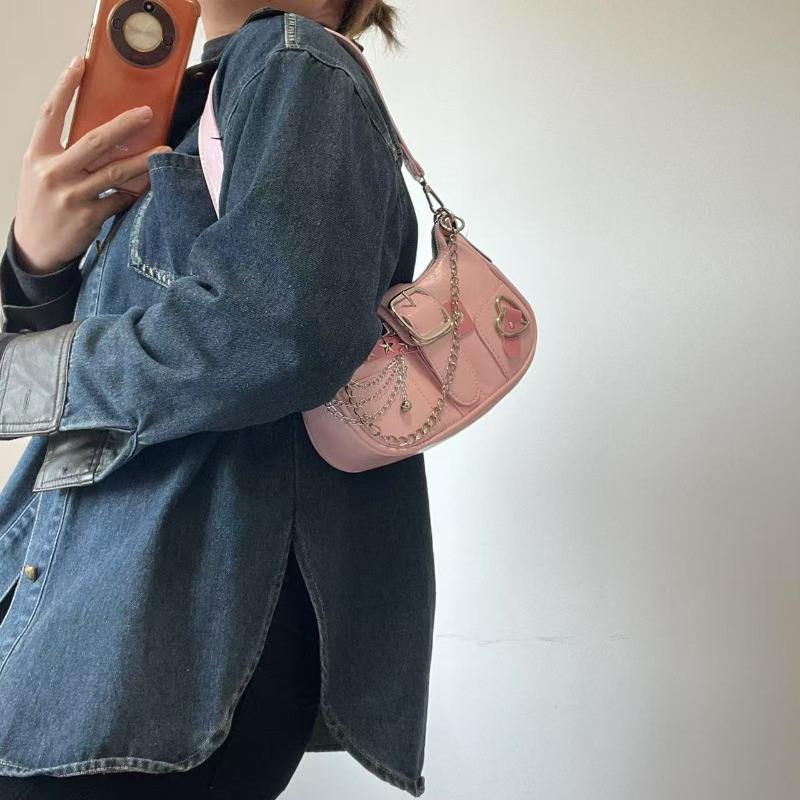 New Chain Sweet Cool Women's Bag Niche Millennial Babes Sweet Spicy Handbag Pink Underarm Bag Sweet