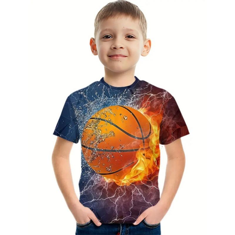 Sport Fotbal Tricou imprimat 3d Copii Băieți Haine mânecă scurtă Îmbrăcăminte casual pentru copii Tricou la modă pentru băieți