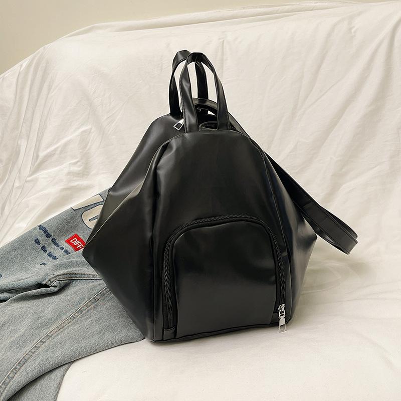 College Student Backpack 2025 Daily Commuter Business Solid Color Junior High School Student School Bag One Shoulder Crossbody Backpack