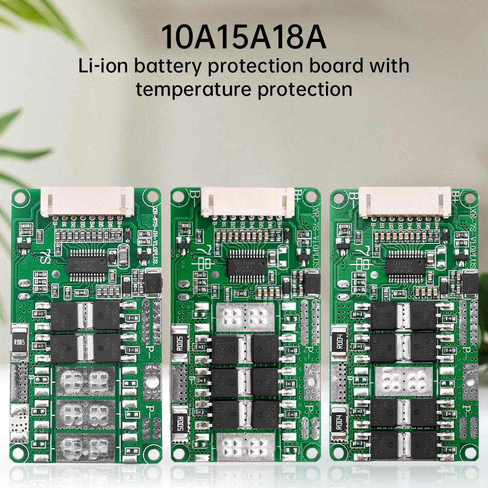 BMS 7S 24V 10A/15A/18A Lithium Battery Protection Plate Same Port Lithium Battery Protection Board With Equalization for E-bike