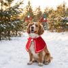 2PCS/Set Warm Christmas Pet Antler Cape Set Lightweight Dog Christmas Costume  Small Dogs Cats