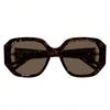 Chloé CH0236S‑002 Women Tortoise Shell Geometric Sunglasses Gold H‑Shaped Hinge Sun Glasses