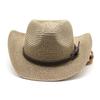 Retro Big Eaves Soft Straw Weaving Spring, Summer And Autumn Unisex Western Denim Straw Hat Shading Sun Protection Breathable