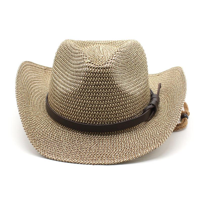 Retro Big Eaves Soft Straw Weaving Spring, Summer And Autumn Unisex Western Denim Straw Hat Shading Sun Protection Breathable