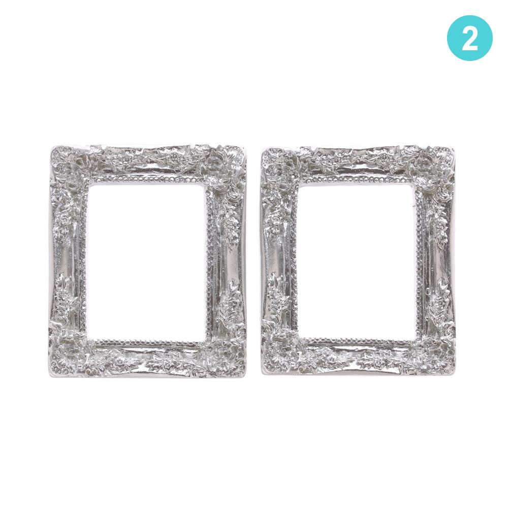 2Pcs 1/12 Mini Resin Photo Frame Dollhouse Miniature Accessories Simulation Furniture Model Toy for Children Doll House Decor