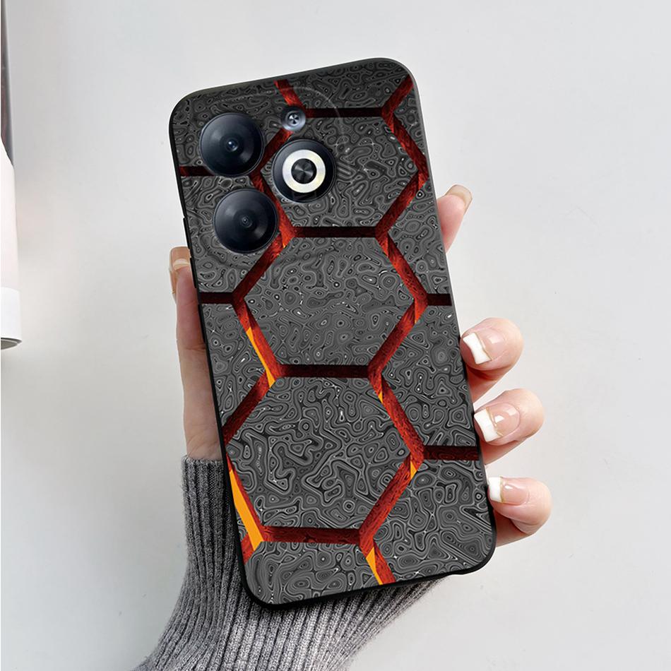 Case For Infinix Smart 8 Back Cover Black Silicon Soft TPU Marble Cover For Infinix Smart 8 X6525 Funda Smart8 Phone Cases Coque