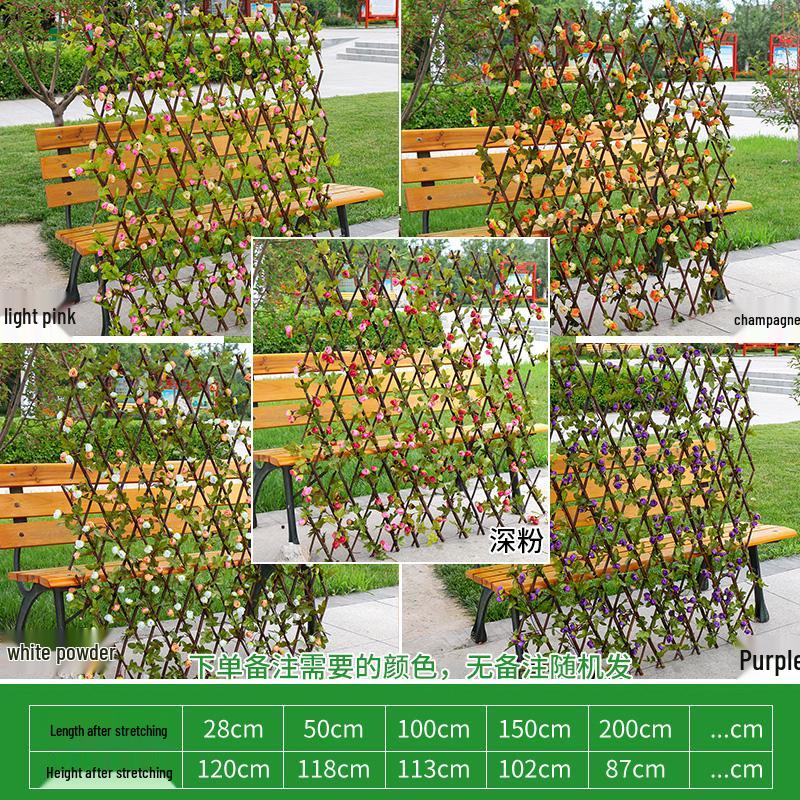 Retractable Wooden Picket Fence for Outdoor Greenery and Balcony Decoration