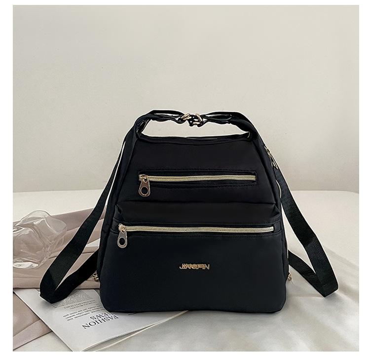 

Женская сумка из нейлоновой ткани, модный многофункциональный рюкзак через плечо, вместительный женский рюкзак, легкий дорожный рюкзак. чёрный