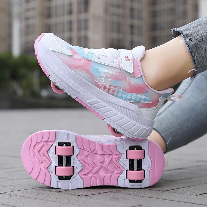 

Children s Invisible Four-Wheel Roller Skates Womens Kids Walking Shoes Men s Kids Scooters Retractable Single Row Wheel Skates 38