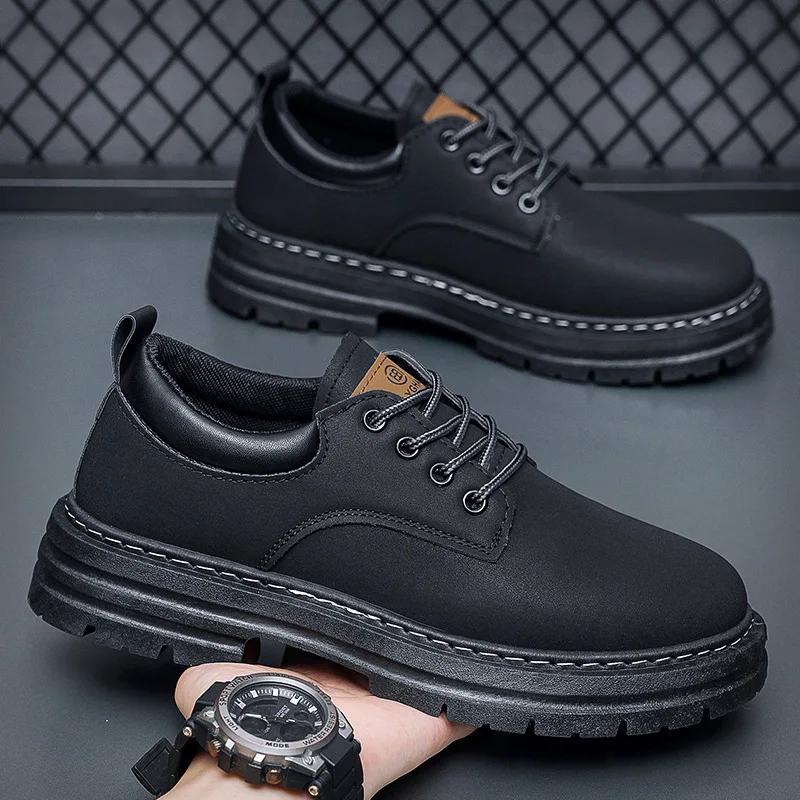Fashion Mens Shoes England Style Lace up comfortable Non Slip Formal Shoes for Man Brand Outdoor Waterproof Men Casual Shoes