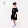 Summer Korean Style Girls' Fashion Printed Breathable Dress with Long/Short Sleeves