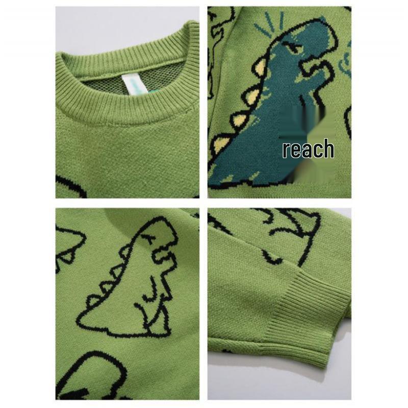 Unisex Dinosaur Knitted Wool Sweater