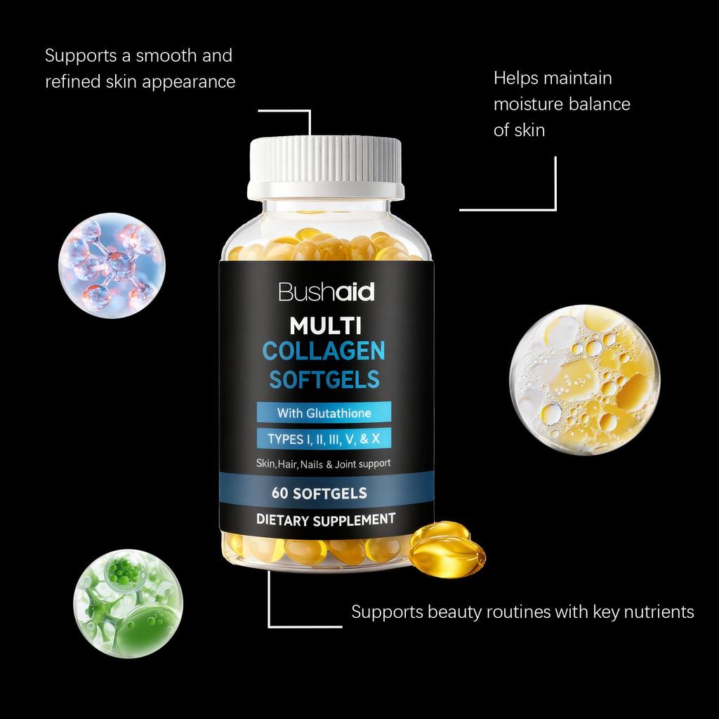 BUSHAID Collagen Capsules: Care for Skin, Hair, Nails, Joints
