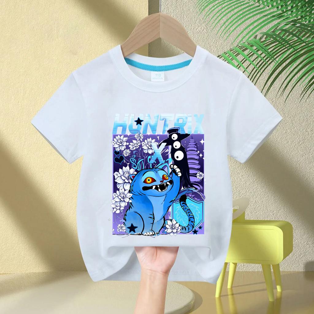 KPop Demon Hunters Saja Boys Cartoon Boys Girls T-shirt 2026 Round Neck Print Fashion Casual Top Children's T-shirt Clothing