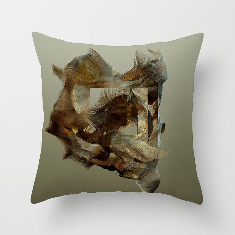 Abstract Art Patterns Throw Pillow Cover With Short Plush Print For Living Room Sofa Decoration Cushion Cover Pillow Covers