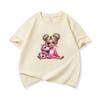 Kids Pure Cotton T Shirt Girl Sitting With Pink Unicorn Print Crew Neck Short Sleeve Tee Casual Boys Girls Summer Tops