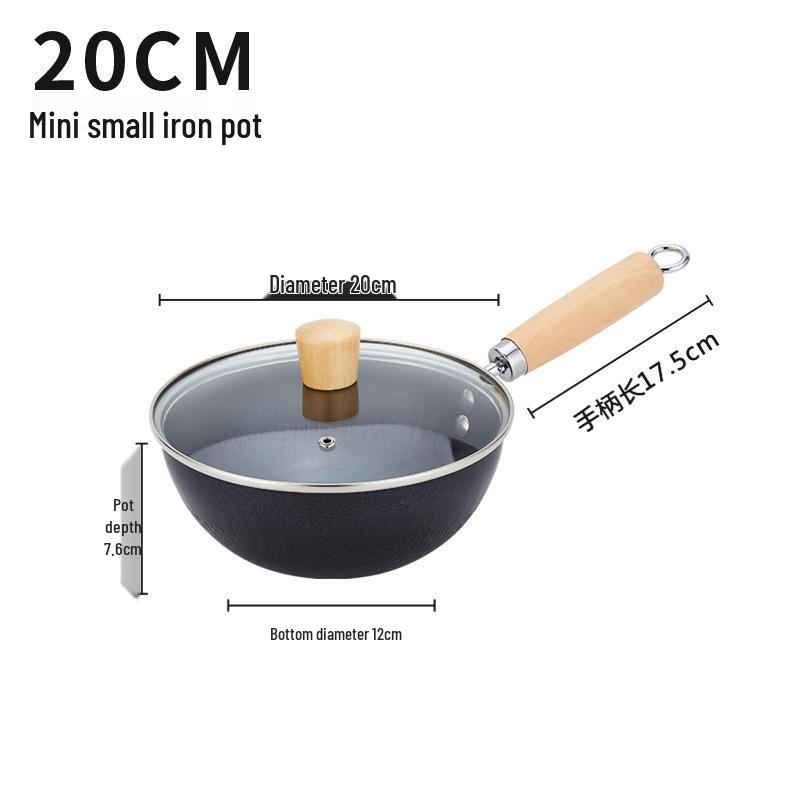 Non-stick Mini Wok: Small Induction Iron Pan for Baby Food and Stir-fry