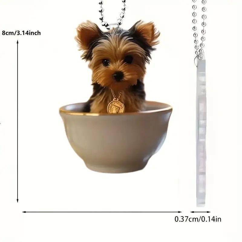 

Уникальное акриловое украшение для подвешивания в машину с собакой для стильного зеркала заднего вида, особенности декора