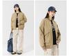 2025 Japanese Trendy Men's Retro Loose Stand Collar Bomber Jacket - Spring Casual Drop Shoulder Workwear Style.
