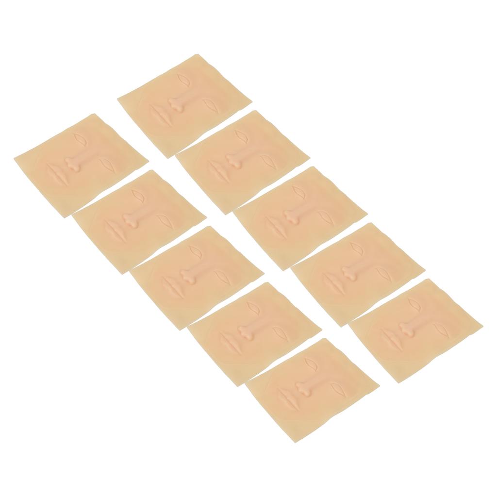 10PCS Tattoo Practice Skin Head with Base Single Eyelids 0.15cm Thickness Eyeliner Eyebrow Lip