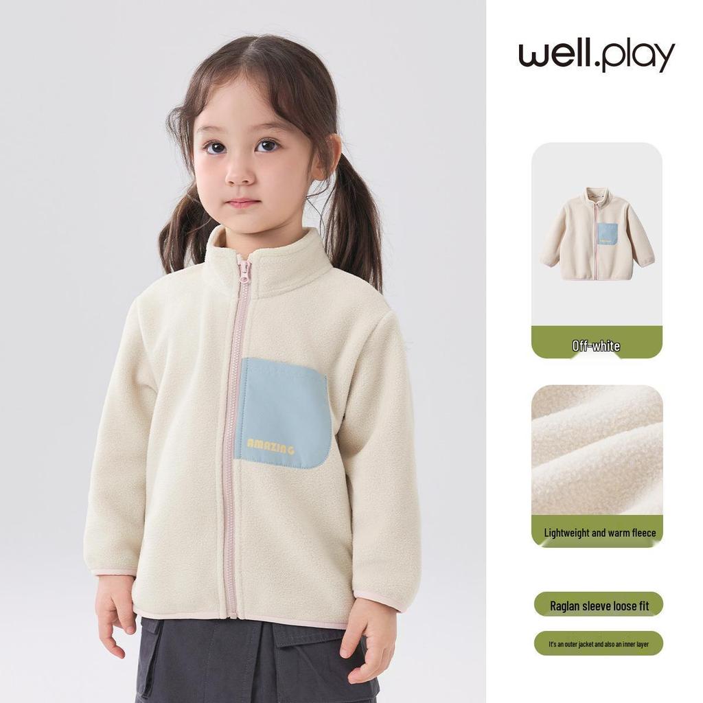 Willberu Kinder 3-in-1 Winddichte Fleecejacke - Jungen & Mädchen Farbblock Wasserdichter Mantel