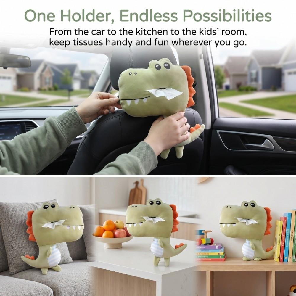 Plush Hanging Car Backrest Tissue Holder Private Car Cute Decorative Storage Pouch