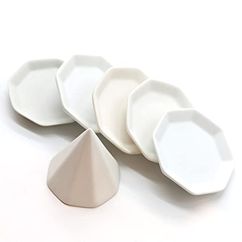 Kamidana No Sato Morishio Set, Octagonal, Small, Includes 5 Unglazed Octagonal Plates, Easy To Make Morishio, Solidifying Container, Good Luck, Protec