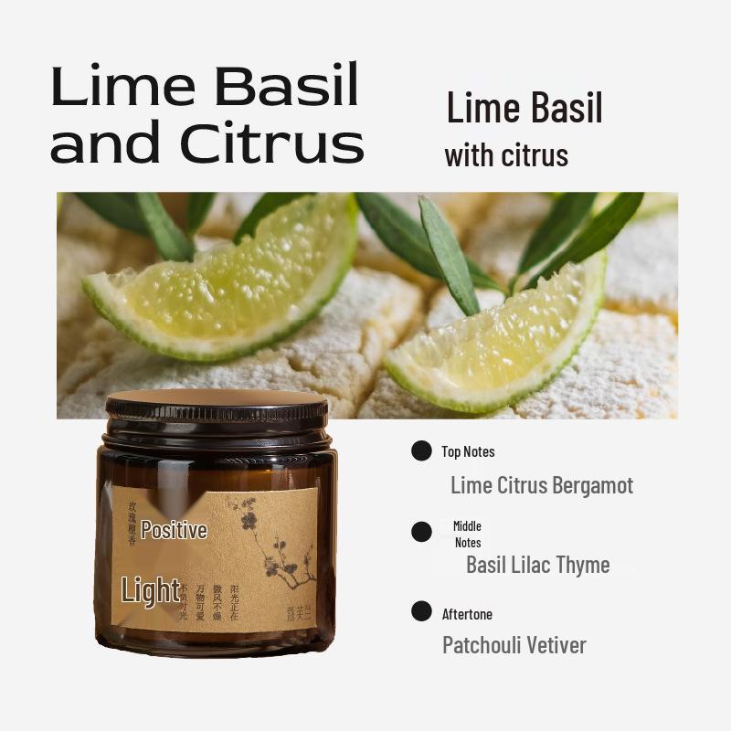 

Дизайнерские ароматические свечи - Роскошные подарки на свадьбу, день рождения и вечеринку Lime Basil and Mandarin (100g)