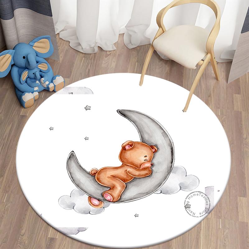Covor rotund Covoare camera de zi Covor pentru dormitor bebelusi Covor pentru podea pentru copii Covor de salon cu imprimeu urs Covor camera pentru copii Covor copii acasa