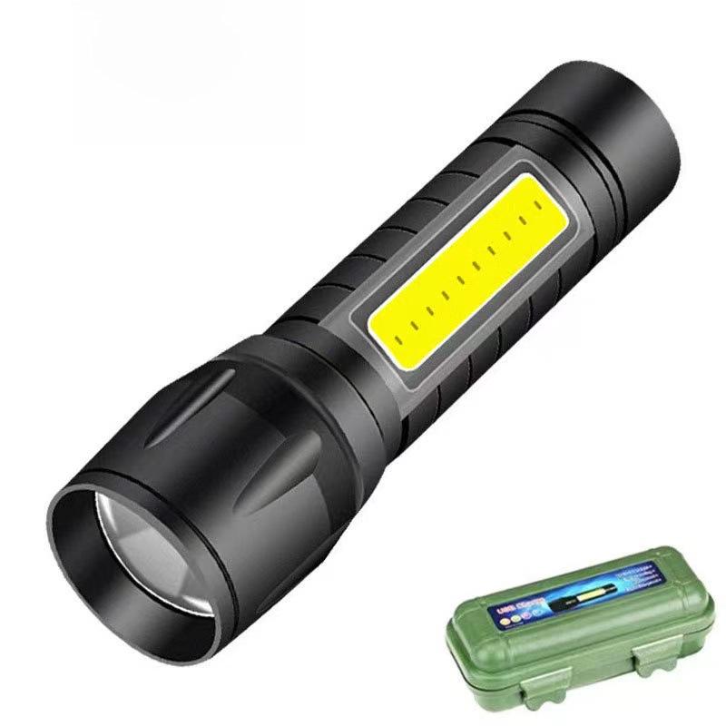 "Rechargeable Mini LED Flashlight with Strong Beam, Portable Side Light for Outdoor and Home Use"