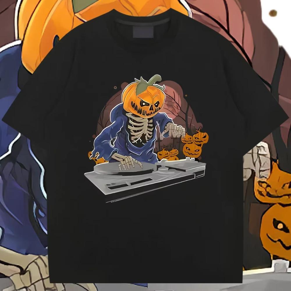 

Breathable Pumpkin Loose Tees Round Collar Tops American Retro For Men‘s Clothes Fashion T Shirt Rapper Design Special Shirt XXXXXL чёрный