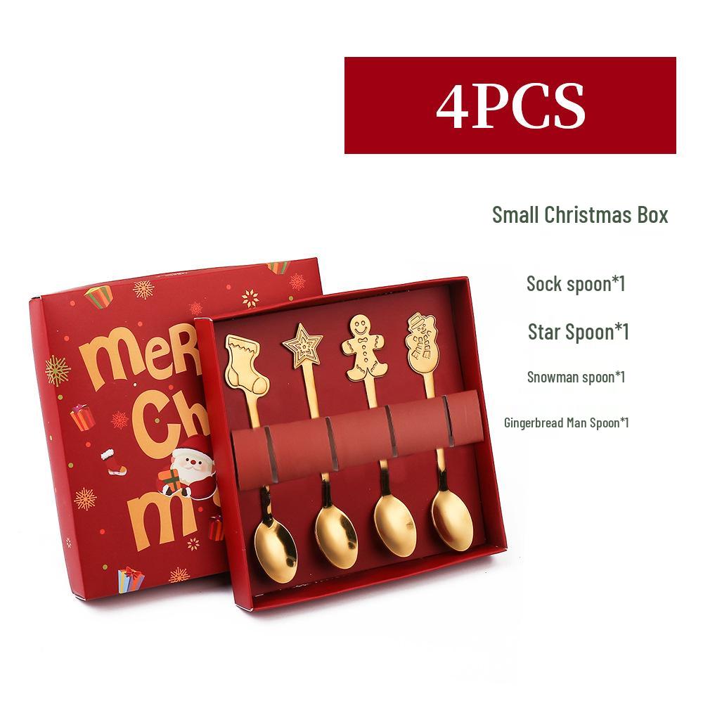 Cross-Border Cute Snowman Christmas Spoon & Fork Set – Creative Dessert Tableware Gift