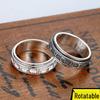 Men's 99% Pure Sterling Silver Ring with Six-Character Mantra - Retro Thai Index Finger Ring, Artistic and Stackable.