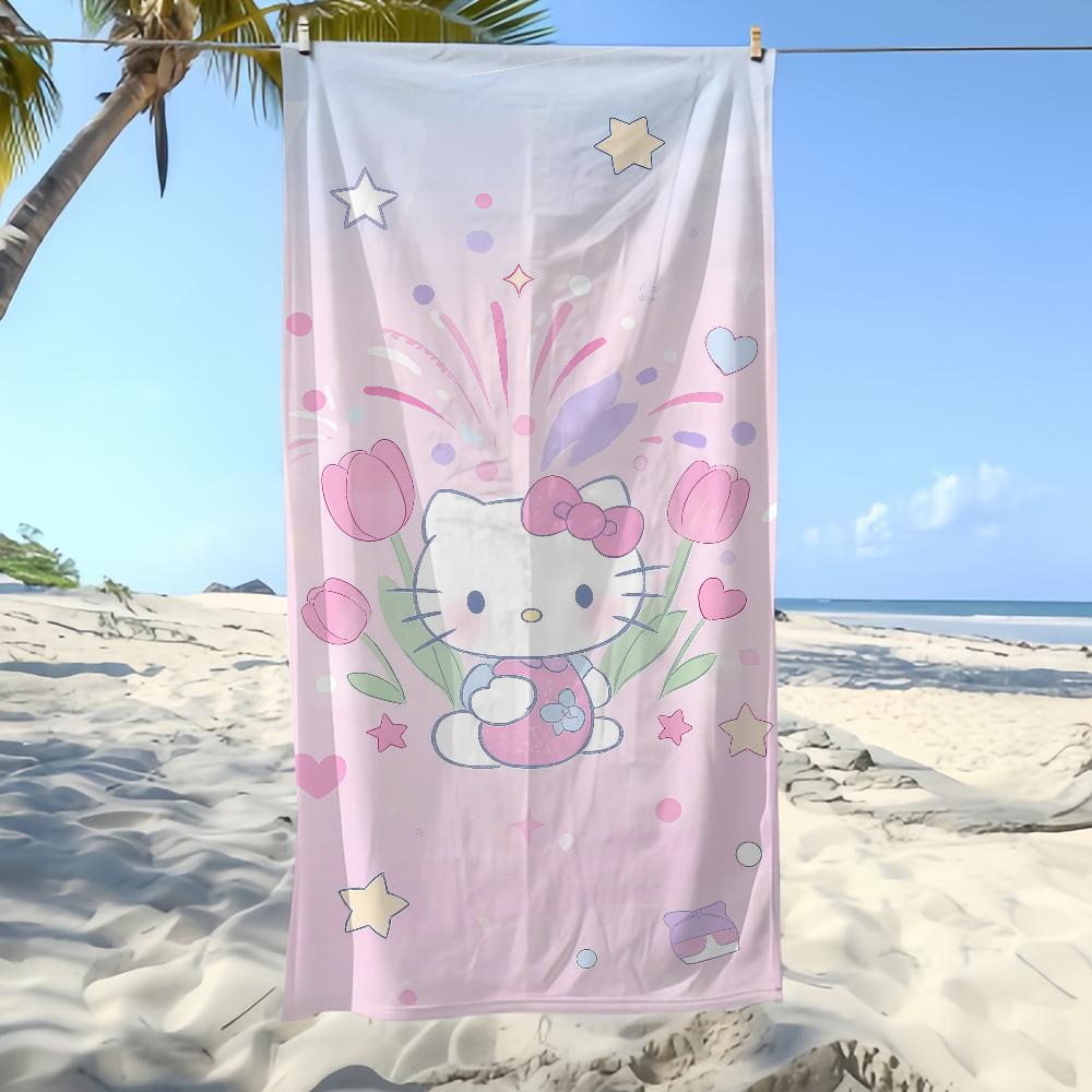 Towel Textile Bathrobe Tulip Beach Quick-Drying Lightweight SRO Portable H-HelloS-ES Camping Swim K-KittyS-ES Pool Travel