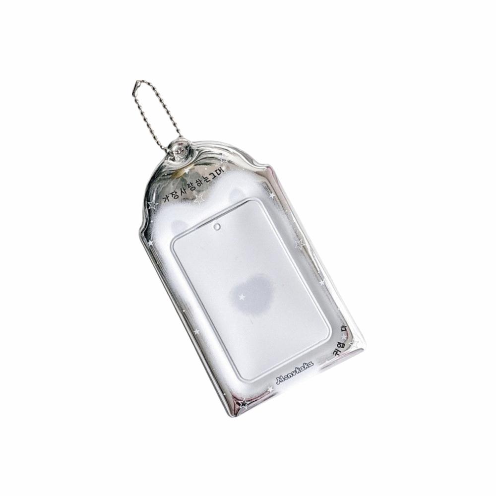 

New 3inch Photo Card Holder Ins Style Chain Decoration Idol Peripheral Card Holder PVC Photo Storage Case K-Pop Idol срібний