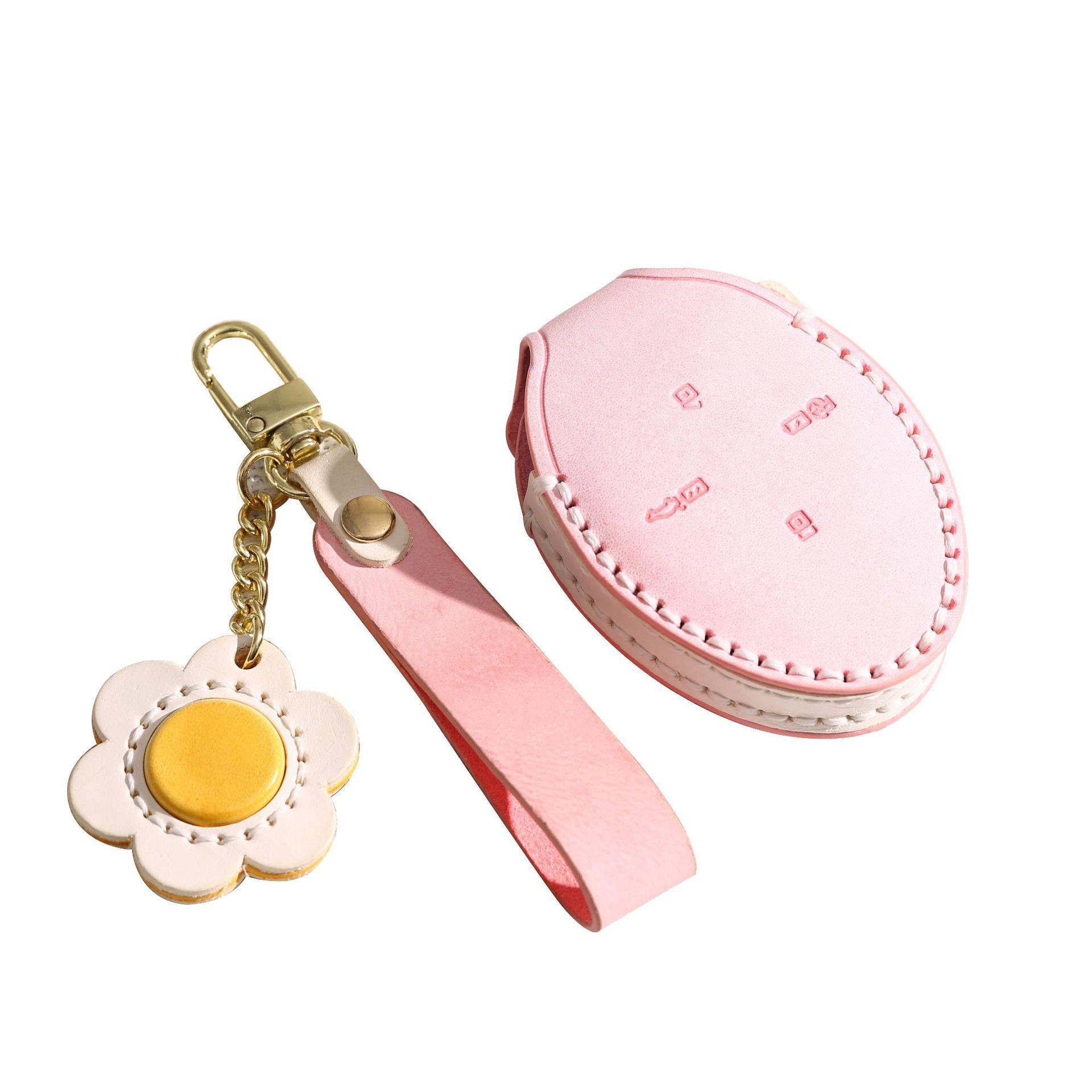 

Applicable to 2021 Xiaopeng P7 key set 2020 G3 special car key bag ring real cowhide shell women s handmade розовый