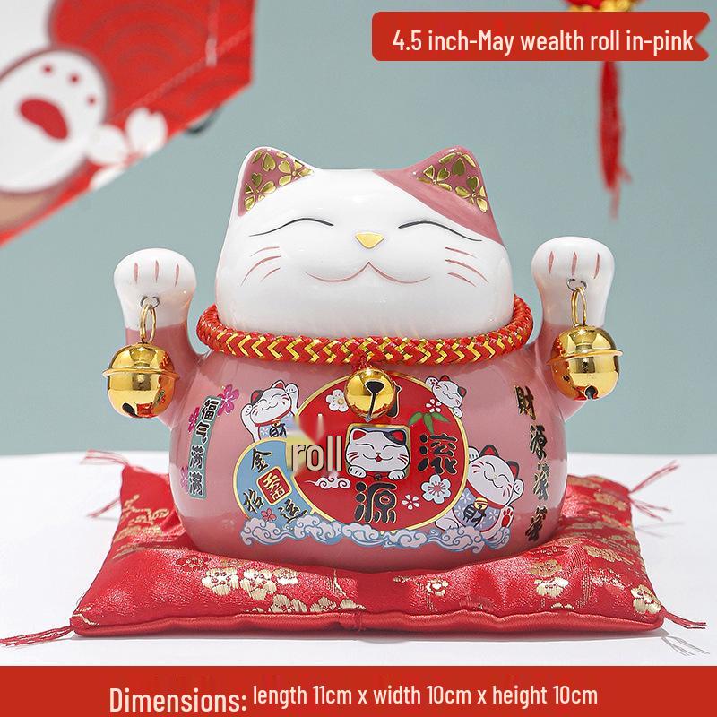 Creative Japanese Fortune Cat Ceramic Piggy Bank - Lucky Gift for Store Openings