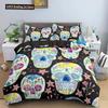 3D Skull Print Bedding Set Skeleton Down Duvet Cover Large Size Quilt 2/3 pcs Gemini Bedroom Decor