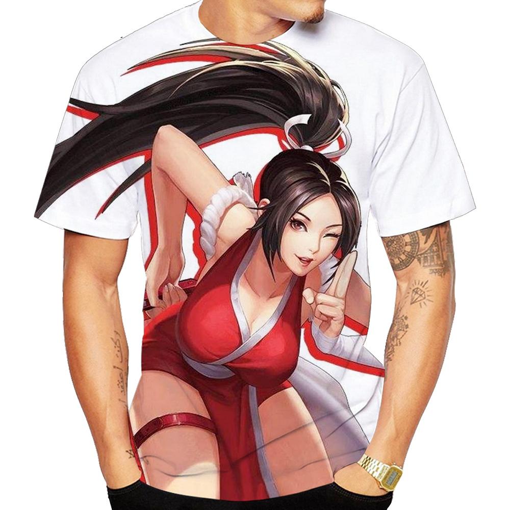 Fun fighting game creative 3D printed short sleeved T-shirt with fashionable, cool and trendy personality