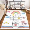 Rainbow Hopscotch Play Rug for Kids Non-slip Rug Suitable for Living Room and Bedroom Sofas.