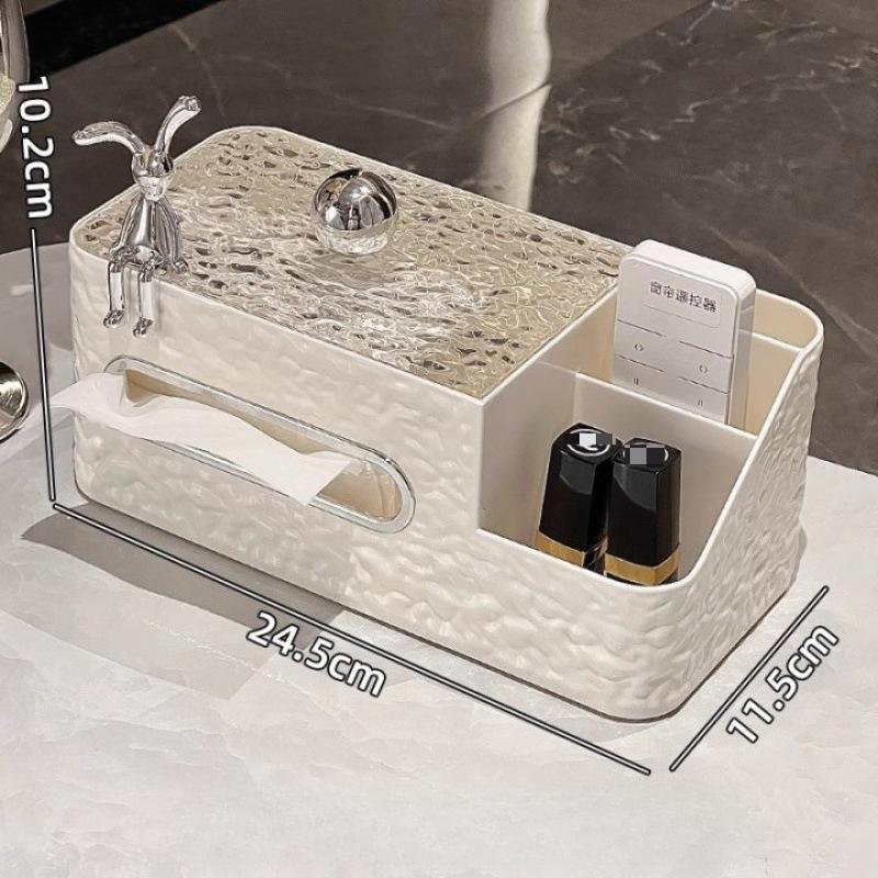 Scatola Portatovaglioli in Acrilico Trasparente da Scrivania, Porta Salviette, Porta Telecomando, Porta Rossetto, Scatola Portaoggetti Varie, per Soggiorno, Camera da Letto, Porta Tovaglioli Multiuso