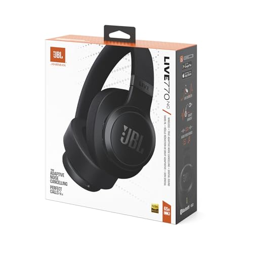 JBL LIVE 770 NC Stil/Design/Hybrides Noise Cancelling/Bluetooth-kompatibel/Multi-Point/Over-Ear-Kopfhörer/Schwarz/JBLLIVE770NCBLK