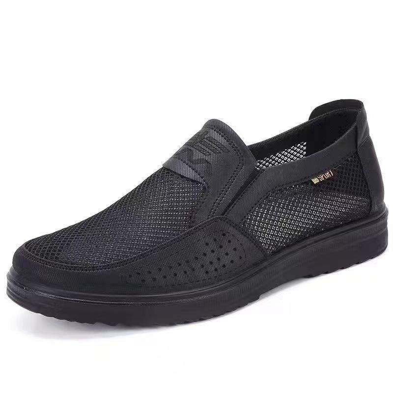 Summer breathable cloth shoes old Beijing cloth shoes men's mesh shoes middle-aged and elderly non-slip and wear-resistant casual shoes 
