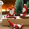 Christmas Decorative Figurine Santa Clauses Ornament Glass Yogas Santa Clauses Figurines for Holiday Car Home Decorations