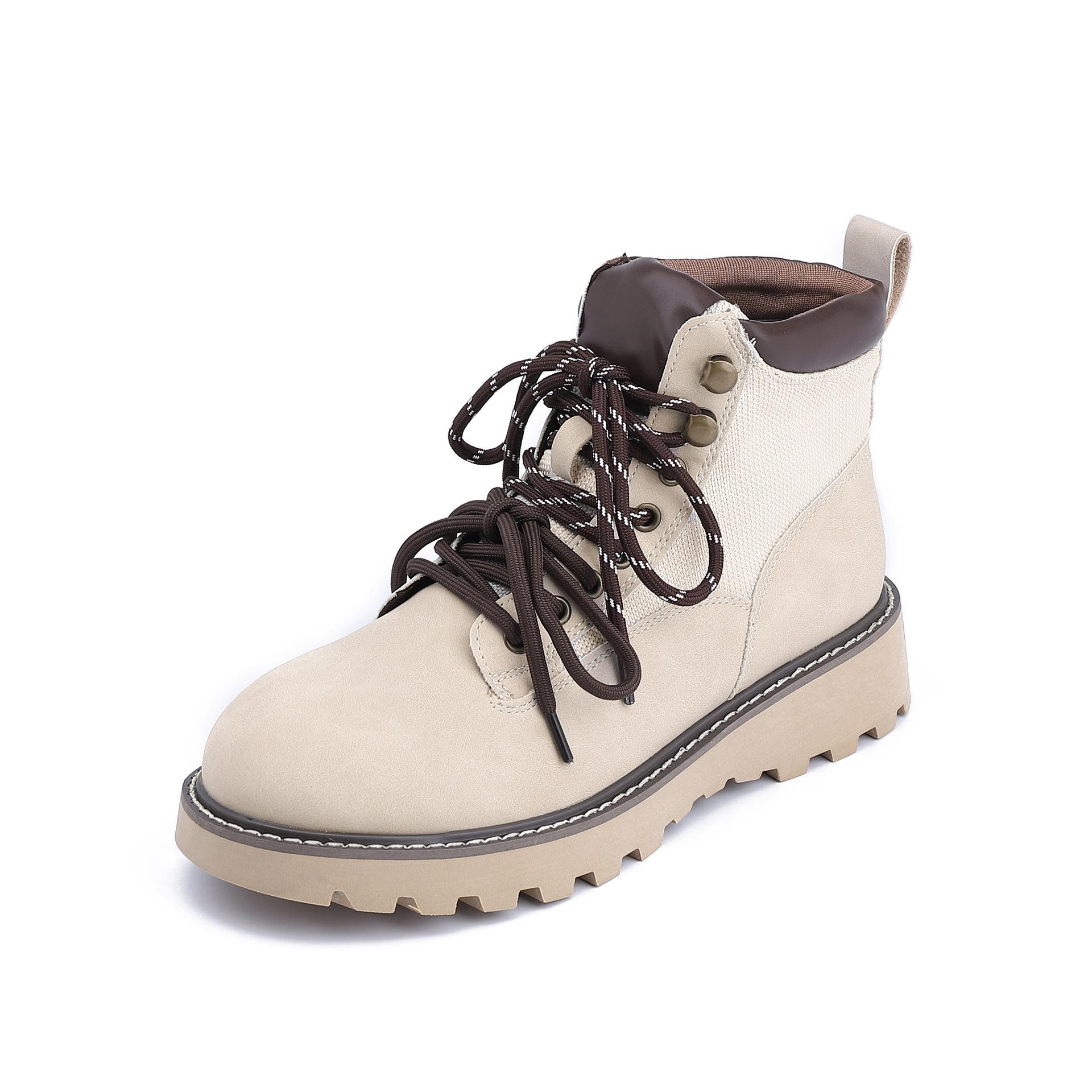 

Grape mother winter new thick-soled Martin boots women wear high-end big yellow boots women s British style short boots children 40 абрикосовый